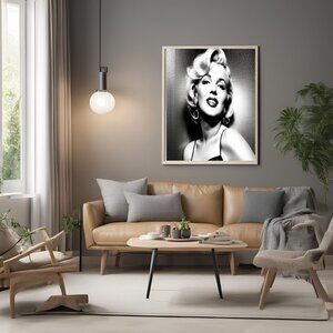 Marlin Monroe Hand Drawn And Framed Wall Art